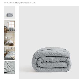 Quince - European Linen Dream Quilt, King / Cal King, Mist